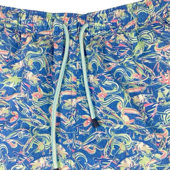 Peter Millar Men's Infinity Pool Blue Oceantime Graphic Print 8" Swim Trunks S - Picture 5 of 7